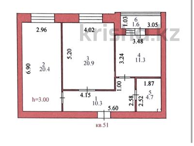 2-комнатная квартира · 70 м² · 9/9 этаж, Токпанова 20 — Шарль де Голля за 38 млн 〒 в Астане, Алматы р-н