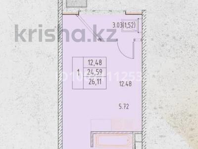 1-бөлмелі пәтер · 27 м² · 3/12 қабат, мкр Аккент новый дом, бағасы: 19.8 млн ₸ в Алматы, Алатауский р-н