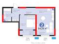 2-комнатная квартира · 54 м² · 2/12 этаж, мкр Тараз, Рыскулова 22В — 2 очередь возле улицы Парасат, мкр. Тараз за 36.5 млн ₸ в Шымкенте, Аль-Фарабийский р-н — фото 2