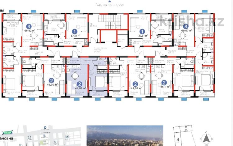 2-комнатная квартира · 44 м² · 2/9 этаж, Райымбека 219Б за 42.5 млн ₸ в Алматы, Жетысуский р-н — фото 2
