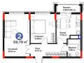 2-комнатная квартира · 60 м² · 6/9 этаж, Е 117 55 за 38.5 млн ₸ в Астане, Есильский р-н — фото 2