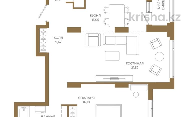 2-бөлмелі пәтер · 68.82 м² · 8 қабат, Достык 8/2 — Без комиссии|Рассрочка и ипотека, бағасы: ~ 50.7 млн ₸ в Астане — фото 2