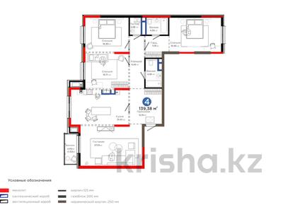 4-бөлмелі пәтер · 142 м² · 5/6 қабат, мкр Северо-Запад, Толеметова — 15% скидка, бағасы: ~ 113.7 млн ₸ в Шымкенте, Абайский р-н