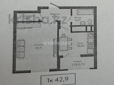1-бөлмелі пәтер · 42.9 м² · 10/11 қабат, Туран 89/3 — Туран - Е 103, бағасы: 22 млн ₸ в Астане, Нура р-н