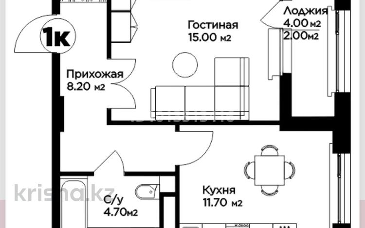1-бөлмелі пәтер · 42 м² · 3/9 қабат, Е-36 4 — Блок Е, бағасы: 27.9 млн ₸ в Астане, Нура р-н — фото 10