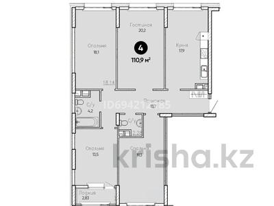4-комнатная квартира, 110.9 м², 8/12 этаж, E-10 12 за 44.3 млн 〒 в Астане, Нура р-н