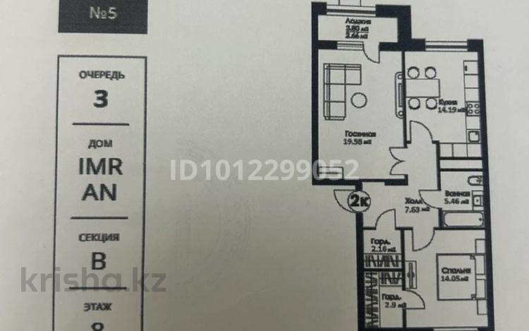 2-бөлмелі пәтер · 67.7 м² · 8/9 қабат, Нажимеденова 29, бағасы: 35 млн ₸ в Астане, Алматы р-н — фото 2