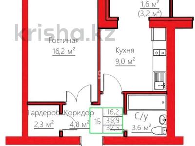 1-бөлмелі пәтер · 37.5 м² · 2 қабат, Киснеревых 93, бағасы: ~ 13.1 млн ₸ в Бурабае
