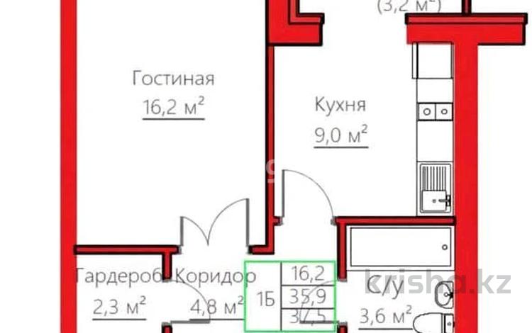 1-комнатная квартира · 37.5 м² · 2 этаж, Киснеревых 93 за ~ 13.1 млн ₸ в Бурабае — фото 3