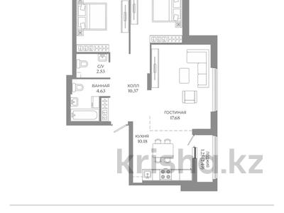 3-комнатная квартира · 74.44 м² · 2/9 этаж, Толе би 43 — ВЫБОР ЭТАЖА И ПЛАНИРОВКИ! БЕЗ КОМИССИИ за ~ 39.3 млн ₸ в Астане, Нура р-н