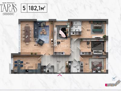 5-комнатная квартира · 182 м² · 4/12 этаж, Мкр. 7А 18 за 85 млн 〒 в Актау, 18-й мкр 