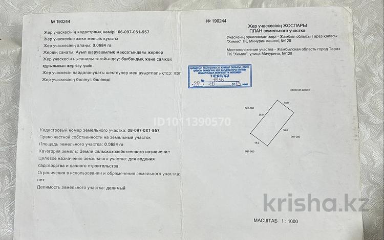 Жер телімі · 8 га, Мечурина 128, бағасы: 3 млн ₸ в Таразе — фото 2