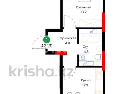 1-бөлмелі пәтер · 42.2 м² · 11/12 қабат, Молдагалиев 13, бағасы: 28 млн ₸ в Астане, Нура р-н