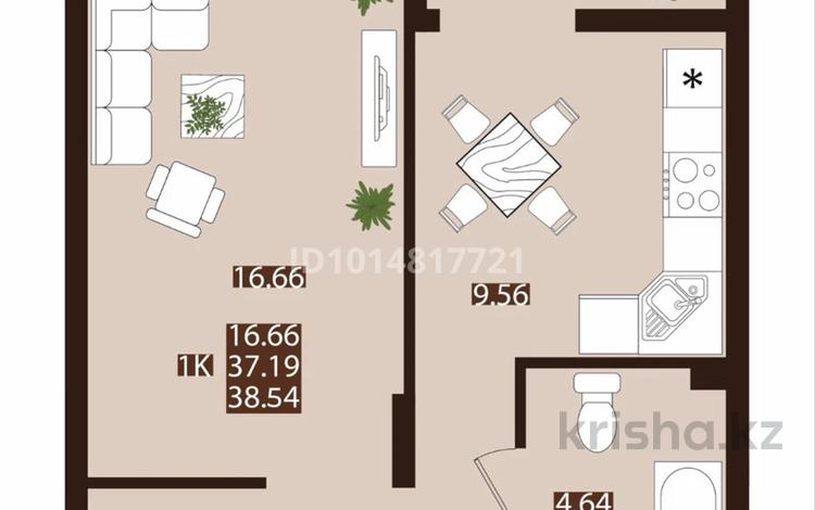 1-комнатная квартира · 38.54 м² · 6/7 этаж, ул. Е 118, уч. 2 3 — Улы Дала за 22.7 млн ₸ в Астане, Есильский р-н — фото 2
