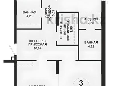 3-комнатная квартира · 100.85 м² · 5/12 этаж, А 32 2Б — БЕЗ КОМИССИИ за ~ 89.5 млн ₸ в Астане, Сарайшык р-н