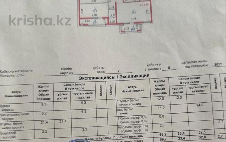 2-комнатная квартира, 70 м², 7/8 этаж, Акмешит 19