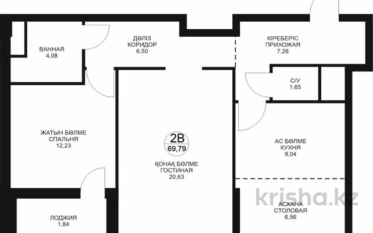 2-комнатная квартира, 70.9 м², 4/7 этаж, Керей и Жанибек хандар 44 за 39.5 млн 〒 в Астане, Есильский р-н — фото 4