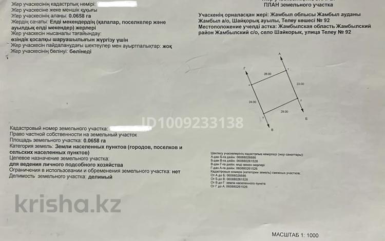 Жер телімі · 6.5 сотық, мкр Шайкорык, Телеу 92, бағасы: 5 млн ₸ в Таразе — фото 2