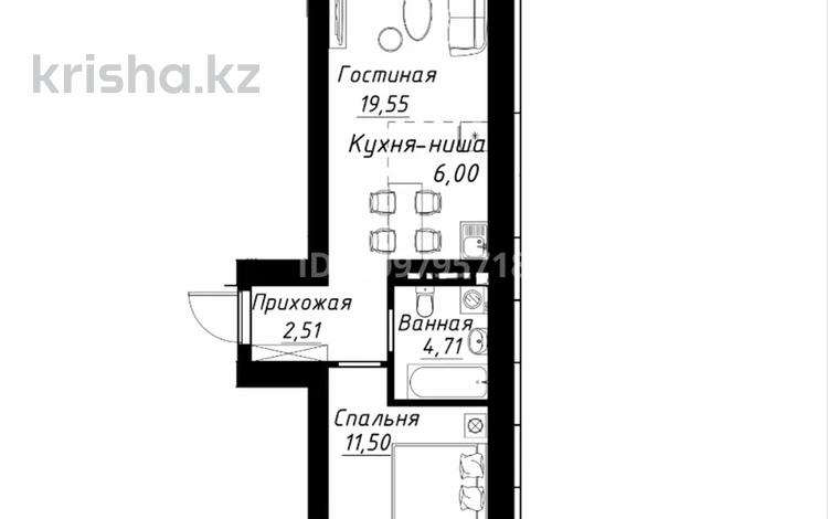 2-бөлмелі пәтер · 46.11 м² · 4/9 қабат, Чингиз айтматова, бағасы: 27.8 млн ₸ в Астане, Нура р-н — фото 3