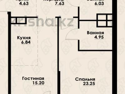 2-бөлмелі пәтер · 70.6 м² · 6/12 қабат, Макатаева - Байтурсынова 129/1, бағасы: 65.5 млн ₸ в Алматы, Алмалинский р-н