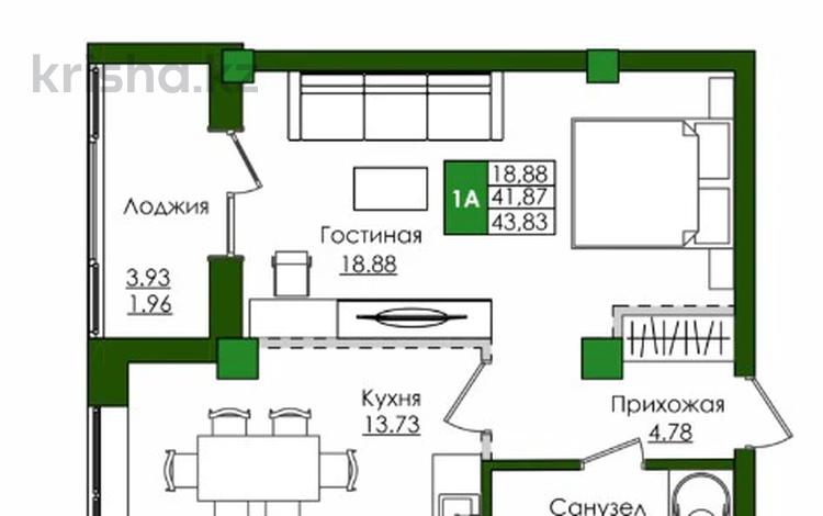 1-комнатная квартира · 44 м² · 6/9 этаж, Е-779 32/1 за 25.5 млн ₸ в Астане, Есильский р-н — фото 6