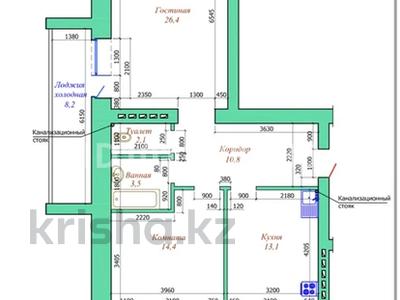2-бөлмелі пәтер · 83 м² · 2/9 қабат, мкр. Алтын орда, Алтын орда 2, бағасы: 30.5 млн ₸ в Актобе