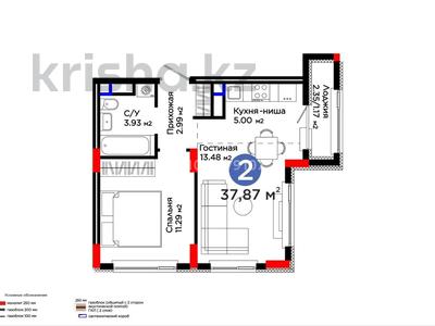 2-бөлмелі пәтер · 38 м² · 8/9 қабат, Е 908 23, бағасы: 23 млн ₸ в Астане, Нура р-н