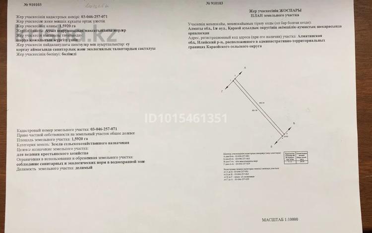 Участок · 1.59 га, Конаев за 12 млн ₸ — фото 2