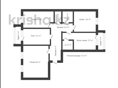 Продажа квартир в Акмолинской обл.: 4-комнатная квартира · 117.4 м² · 6/9 этаж, Серкебаева за ~ 36.4 млн 〒 4-комнатная квартира · 117.4 м² · 6/9 этаж, Серкебаева за ~ 36.4 млн 〒 в Кокшетау