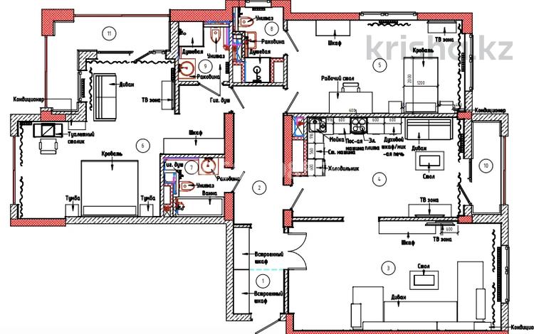 3-комнатная квартира, 136 м², 14/17 этаж, Макатаева 2 — Центральный парк