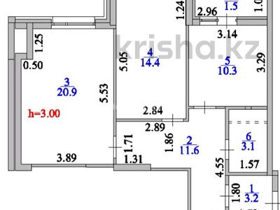 2-комнатная квартира · 63.4 м² · 8/12 этаж, Төле би 25/1 за 36 млн 〒 в Астане, Есильский р-н