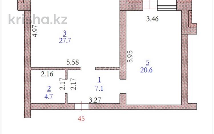 1-бөлмелі пәтер · 63 м² · 2/5 қабат, мкр. Алтын орда 2Е/1, бағасы: 18 млн ₸ в Актобе — фото 2