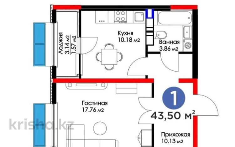 1-бөлмелі пәтер · 40.4 м² · 10/12 қабат, Бауыржана Момышулы — Монке би, бағасы: 23.5 млн 〒 в Алматы, Алатауский р-н — фото 31