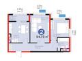 2-комнатная квартира · 54.73 м² · 15/16 этаж, ул. Толеметова 64/1 за 26 млн 〒 в Шымкенте, Каратауский р-н — фото 2