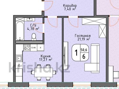 1-бөлмелі пәтер, 50.6 м², 2/3 қабат, Мухамед Салык Бабажанова 25, бағасы: ~ 9.2 млн 〒 в Актобе, жилой массив Заречный-2