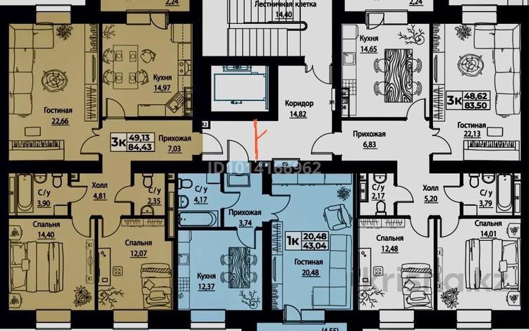 1-бөлмелі пәтер · 43.4 м² · 5/8 қабат, Баян сулу, 42 42, бағасы: 31.5 млн ₸ в Астане, Нура р-н — фото 2