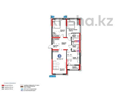 3-комнатная квартира · 98 м², Рыскулова за 56.4 млн ₸ в Шымкенте, Аль-Фарабийский р-н