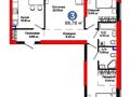 3-комнатная квартира · 88.78 м² · 2/12 этаж, мкр Акжар, Белжайлау 47а за 66.5 млн ₸ в Алматы, Наурызбайский р-н