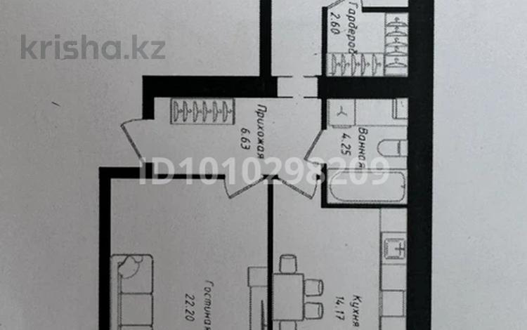 2-комнатная квартира · 69.34 м² · 4/12 этаж, Чингиз Айтматов 77/11 за 30.8 млн ₸ в Астане, Сарыарка р-н — фото 2
