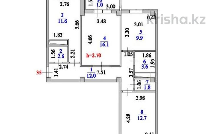 3-комнатная квартира · 72 м² · 5/6 этаж, Е-128 7/1 за ~ 24.7 млн ₸ в Астане, Нура р-н — фото 2