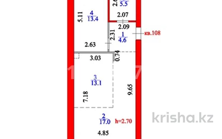 2-комнатная квартира · 56.7 м² · 4/9 этаж, Култегин 2 за 27 млн 〒 в Астане, Нура р-н — фото 2
