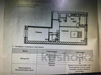 2-комнатная квартира · 63.27 м² · 2/9 этаж, Сыганак 12 за 34.5 млн 〒 в Астане, Нура р-н