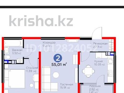 2-комнатная квартира · 54 м² · 2/6 этаж, мкр Гажайып за 40 млн ₸ в Алматы, Алатауский р-н