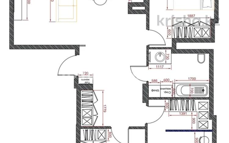 4-комнатная квартира · 104 м² · 12/12 этаж, Нажемеденова — Калдаякова /Нажемеденова за 76 млн ₸ в Астане, Сарайшык р-н — фото 2