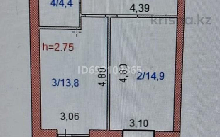 1-бөлмелі пәтер, 43.1 м², 2/9 қабат, Кенжетаева 13, бағасы: 11.7 млн 〒 в Кокшетау — фото 4