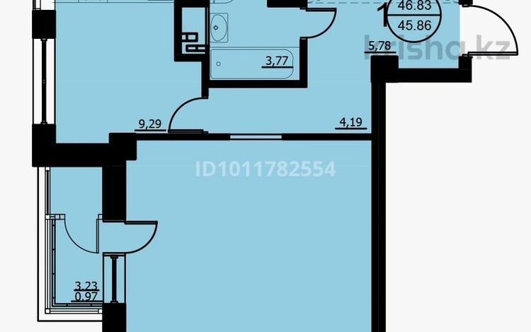 1-комнатная квартира · 47 м² · 2/10 этаж, Мустофа Шокай 2 за ~ 19.8 млн ₸ в Астане, Сарайшык р-н — фото 10