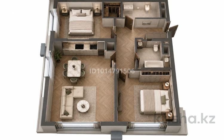 3-комнатная квартира · 80.49 м² · 9/9 этаж, Турар Рыскулов 18/1 за ~ 55 млн ₸ в Астане, Есильский р-н — фото 2