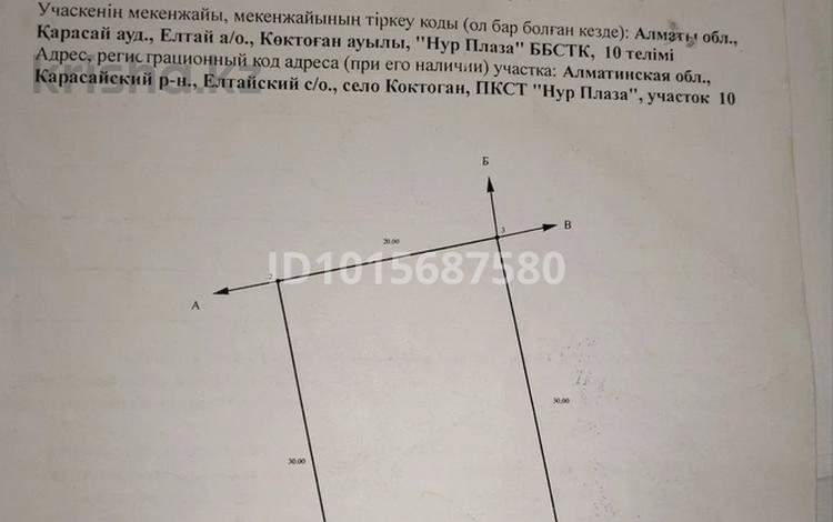 Жер телімі · 6 сотық, Коктоган, бағасы: 7.5 млн ₸ в Алматы — фото 2