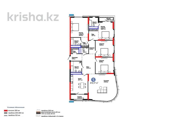5-комнатная квартира · 213.17 м² · 15/22 этаж, Мангилик Ел 57 — ОКНА НА МАНГИЛИК ЕЛ/ ТРИ КВАРТИРЫ НА ПЛОЩАДКЕ за 250 млн 〒 в Астане, Есильский р-н — фото 2