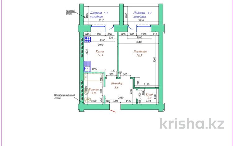 1-комнатная квартира · 46.4 м² · 8/9 этаж, мкр. Алтын орда, алтын орда за 16.5 млн ₸ в Актобе — фото 2